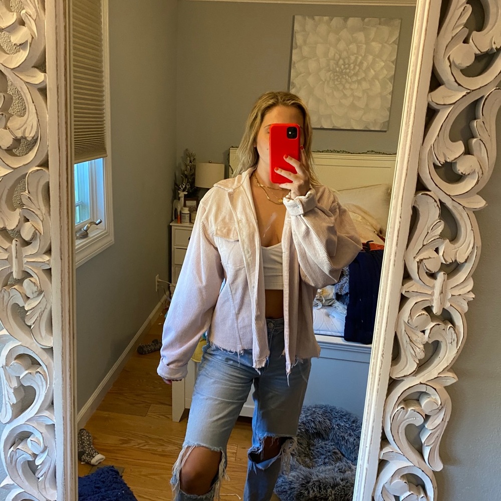 Pink Corduroy Jean Jacket